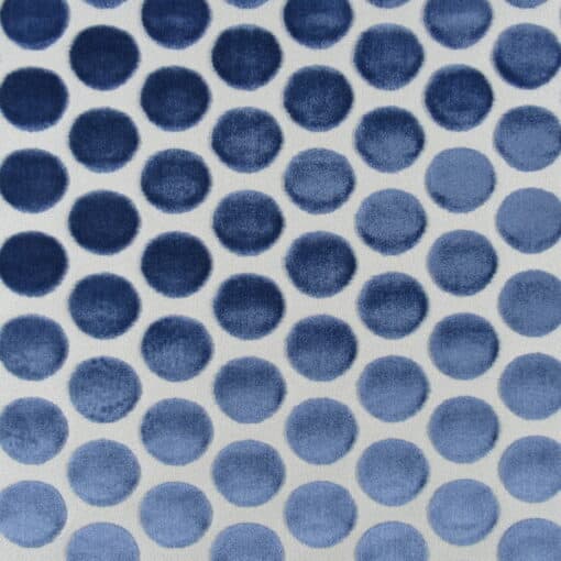 Regal Fabrics Buttons Twilight blue velvet dots
