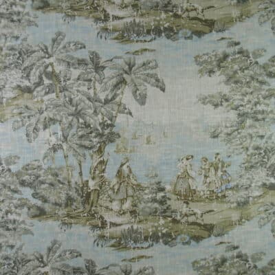 Covington Fabrics Bosporus 197 Flax vintage tropical toile fabric