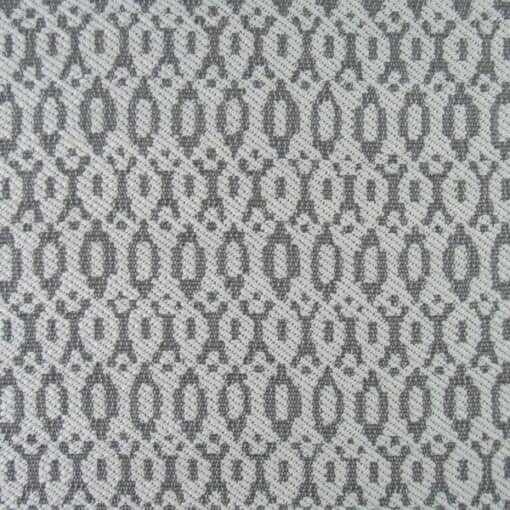 Keegan Grey Upholstery Fabric gray and off white oval design