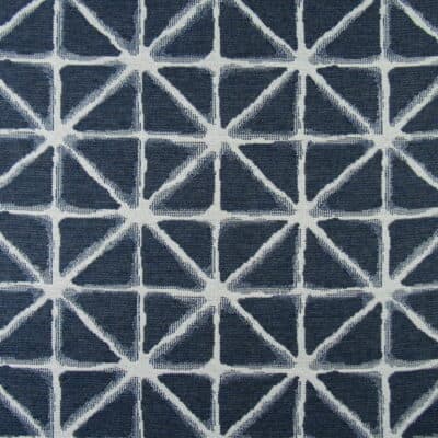 Valdese Weavers Nardi Indigo abstract upholstery fabric in navy