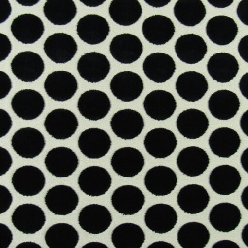 Regal Fabrics Buttons Black dot design velvet fabric