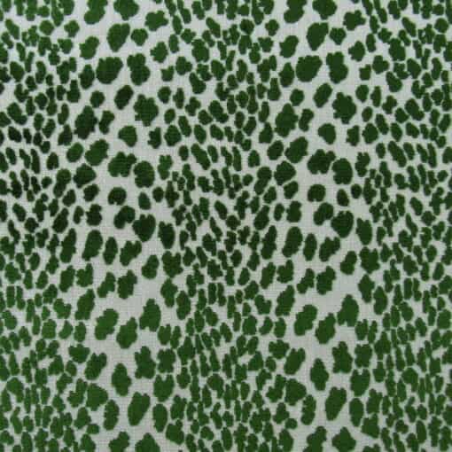 TFA Fabrics Seeing Spots Jungle green animal skin velvet