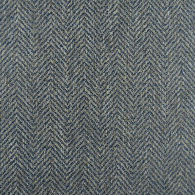 Mill Creek Fabrics Chev Sapphire with chevron herringbone design in blue and tan, durable polyester texture fabric for furniture upholstery. On Sale!
