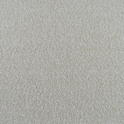 PK Lifestyles Performance Amara Latte with heavy boucle texture in off white and beige background. Durable 51,000 double rub rating and knit backing for stability, best used for upholstery, pillows or cushions.