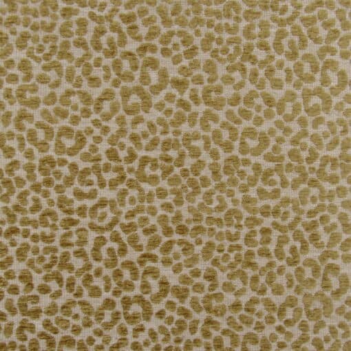 Bella Home Leo Camel durable chenille leopard skin design in gold for furniture upholstery, pillows, cushions.