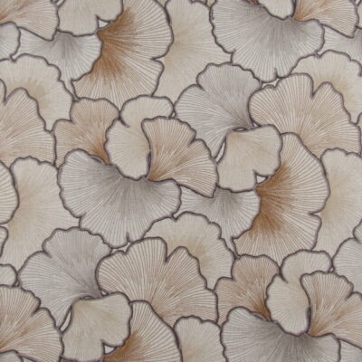 Regal Fabrics Opera Greystone with veined ginko leaf embroidery design in gray for drapery, bedding, upholstery, pillows, cushions, ottomans.