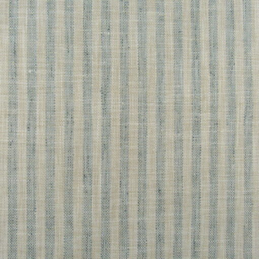 PKaufmann Fabrics Swift Lagoon small stripe in aqua and beige, slub texture similar to raw silk and soft feel. Multi purpose fabric for upholstery drapery.