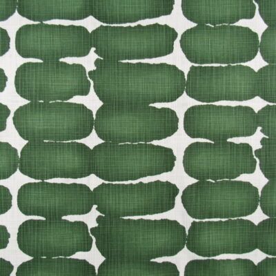 Premiere Prints Shibori Dot Pine geometric batik design in green with white background printed on cotton slub fabric for upholstery drapery bedding.