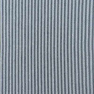 PKaufmann Laguna Ocean Ticking stripe in blue and beige, has a narrow stripe and woven in 100% polyester for drapery, bedding, upholstery, accent pillows, cushions, headboards and more.