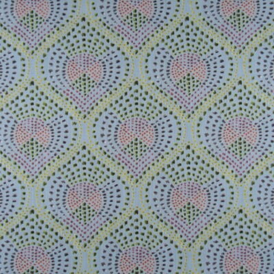 Lacefield Designs Lenore Spring 100% cotton print fabric with aqua, green, coral geometric design for upholstery, drapery, bedding, pillows. On Sale!