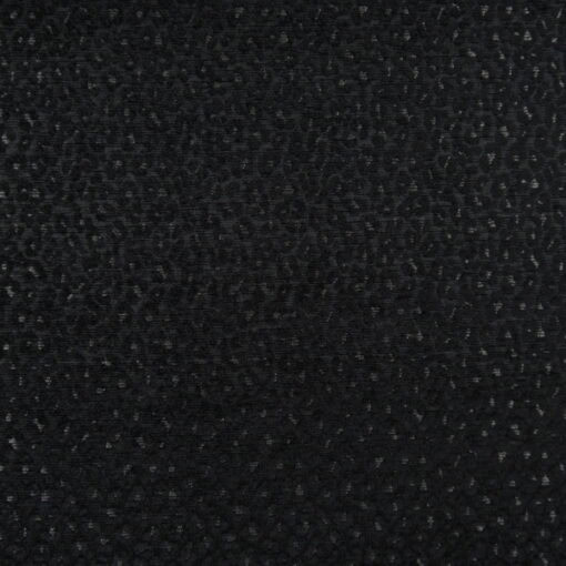 Nairobi Panther Black Upholstery Fabric durable woven chenille with animal skin design in black for furniture upholstery, pillows, cushions. On Sale!