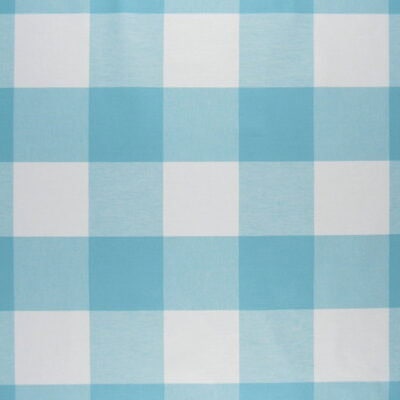 PKaufmann Fabrics Call Me Cabana aqua and white buffalo check 100% Cotton fabric that is durable for upholstery, pillows, drapery, pillows or bedding.
