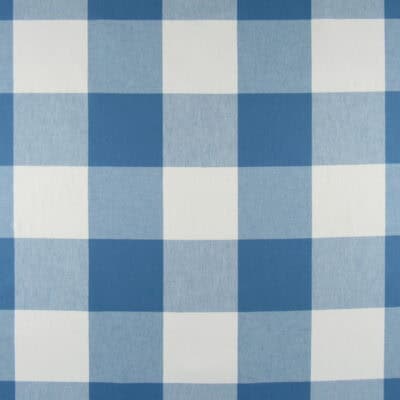 PKaufmann Fabrics Call Me Harbor light blue and white buffalo check 100% Cotton fabric that is durable for upholstery, pillows, drapery, pillows or bedding.