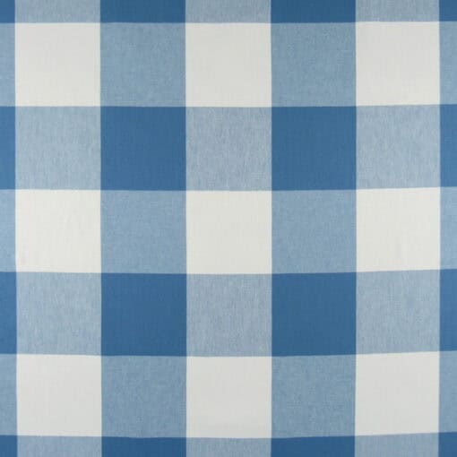 PKaufmann Fabrics Call Me Harbor light blue and white buffalo check 100% Cotton fabric that is durable for upholstery, pillows, drapery, pillows or bedding.