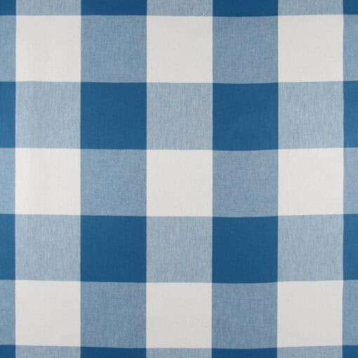 PKaufmann Fabrics Call Me Ink blue and off white buffalo check 100% Cotton fabric that is durable for upholstery, pillows, drapery, pillows or bedding.