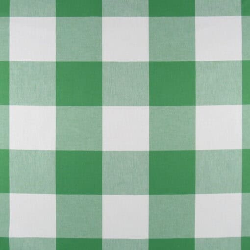 PKaufmann Fabrics presents "Call Me Parrot," featuring a green and white medium-scale buffalo check. This 100% cotton fabric is highly durable, making it suitable for furniture upholstery, drapery, pillows cushions or bedding projects.