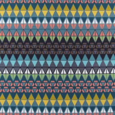 Sunbrella Quartz Opal 4 Yard Remnant 100% solution dyed acrylic jacquard weave colorful diamond design for outdoor patio cushions. 4 Yard Remnant for $48.00