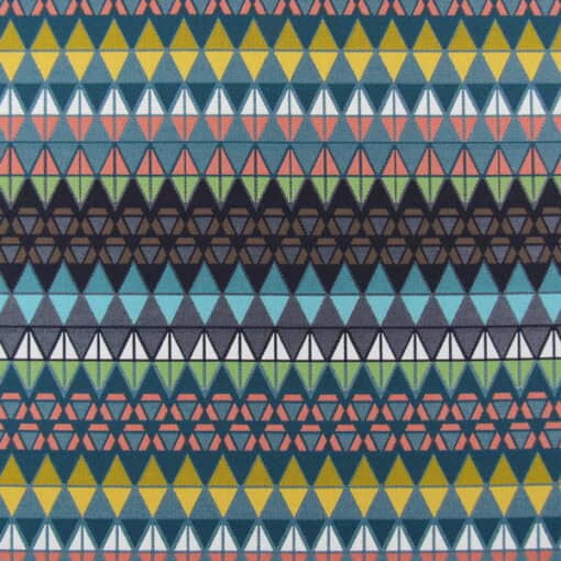 Sunbrella Quartz Opal 4 Yard Remnant 100% solution dyed acrylic jacquard weave colorful diamond design for outdoor patio cushions. 4 Yard Remnant for $48.00