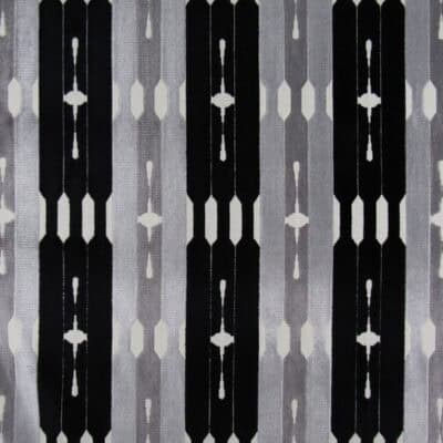 Chandler Onyx Velvet with contemporary stripe design cut velvet in black and gray for furniture upholstery, pillows, cushions. On Sale!