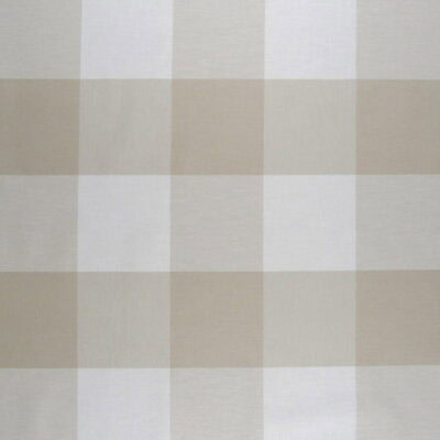 Checkerly Linen 6 Yard Remnant buffalo check in beige and off white for furniture upholstery, drapery, bedding, cushions, pillows. 6 yard remnant for $42.00