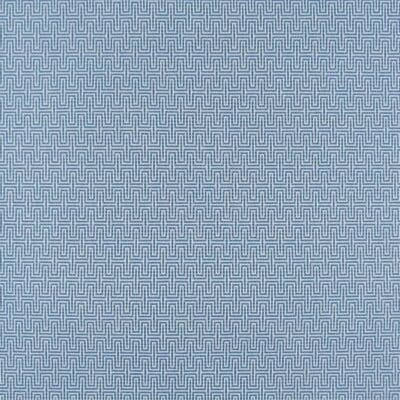 Covington Outdoor Detour 512 Capri Blue small geometric design in blue and white for indoor or outdoor applications. Suitable for upholstery, patio cushions, pillows and any other outdoor project you have.