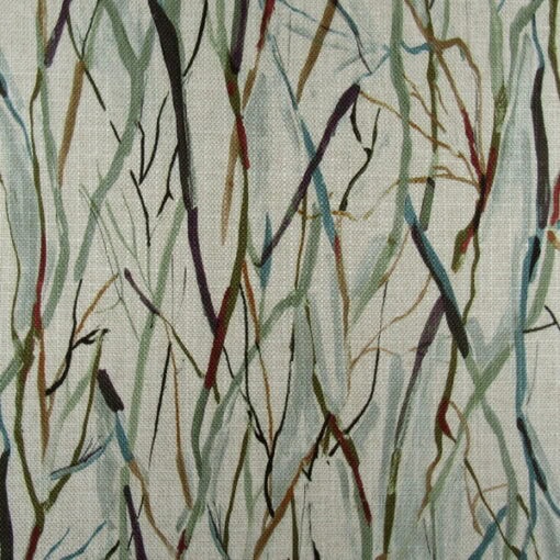 Regal Fabrics Carlsbad Sage with subtle branch design in browns and greens on beige background. Carlsbad Sage would be a great addition to any room in your home suitable for upholstery, drapery, pillows, cushions and bedding projects.