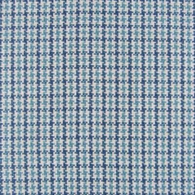 Regal Fabrics Kipper Seabreeze features an aqua and blue houndstooth design, woven with 100% polyester and backed for use in furniture upholstery, pillows, and cushions.