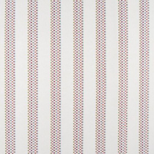 Revolution Outdoor Casita Prism 7 Yard Remnant 100% high UV Olefin stripe in primary colors on white background. 7 Yard Remnant for $49.00