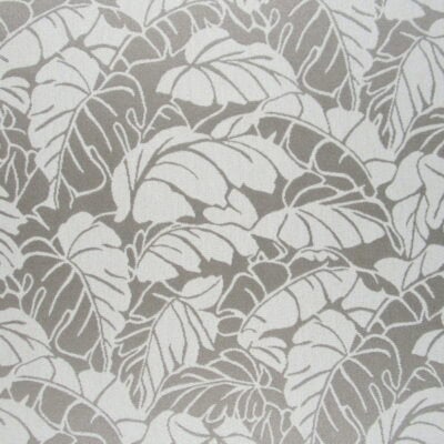 Steep Natural Upholstery Fabric durable jacquard weave botanical leaf design in taupe and off white for furniture upholstery, pillows, cushions. On Sale!