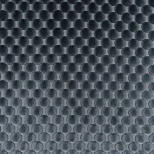 Regal Fabrics Dance Federal Blue puffy dot design cut velvet is a premium-quality polyester construction, perfect for furniture upholstery, pillows, and cushions.