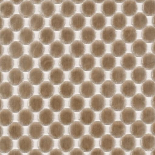 Regal Fabrics Dance Linen puffy dot design cut velvet in beige is a premium-quality polyester construction, perfect for furniture upholstery, pillows, and cushions.
