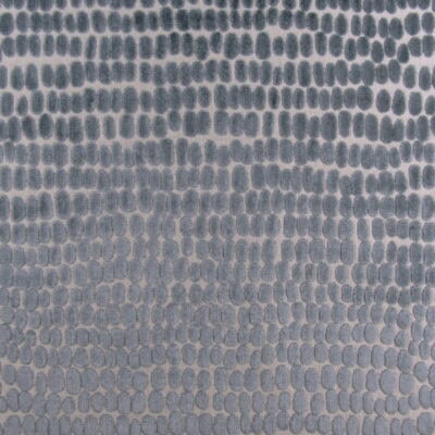 Trevi Fabrics River Stones Spa Velvet features a contemporary dot design in teal, high-end cut velvet for upholstery, cushions, and pillows.