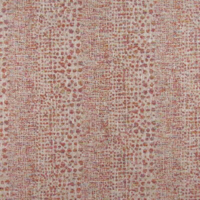 Trevi Fabrics Tic Tac Multi showcases a textured stripe pattern with eye-catching dots in coral and pink, ideal for furniture upholstery, cushions, pillows.