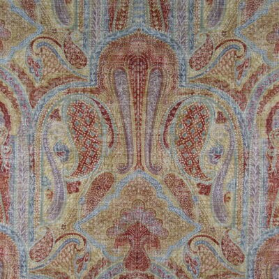 The Fairfax Spice fabric from P/Kaufmann features a bold large-scale ikat pattern in rich rust and gold tones. This versatile cotton-blend print is ideal for adding style and warmth to furniture upholstery, drapery, pillows, cushions, or bedding projects.